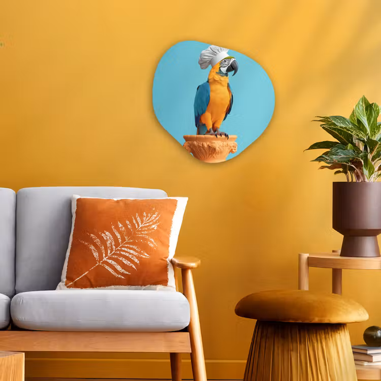 Organisch schilderij - Forex - Papegaai - Koksmuts - Grappig - Vogel — 3