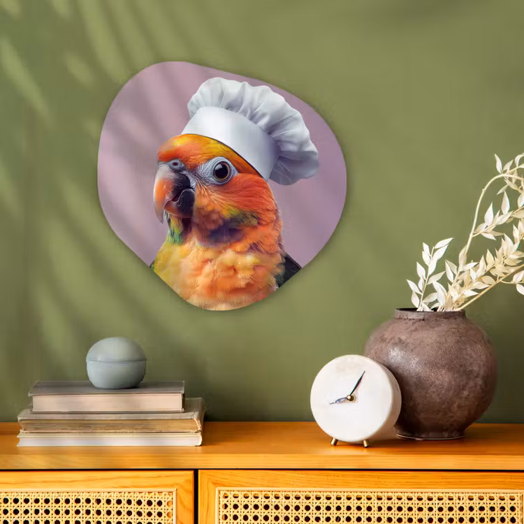 Organisch schilderij - Forex - Papegaai - Koksmuts - Nieuwsgierig - Vogel — 2