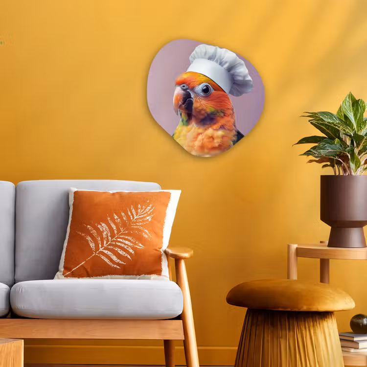 Organisch schilderij - Forex - Papegaai - Koksmuts - Nieuwsgierig - Vogel — 3
