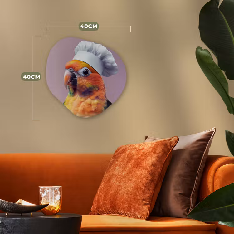 Organisch schilderij - Forex - Papegaai - Koksmuts - Nieuwsgierig - Vogel — 4
