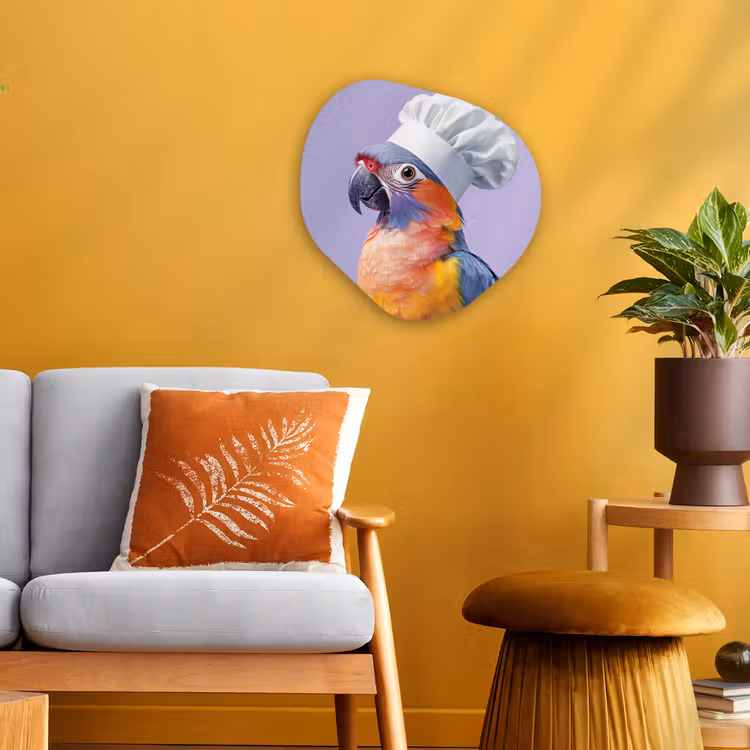 Organisch schilderij - Forex - Papegaai - Koksmuts - Paars - Cute — 3