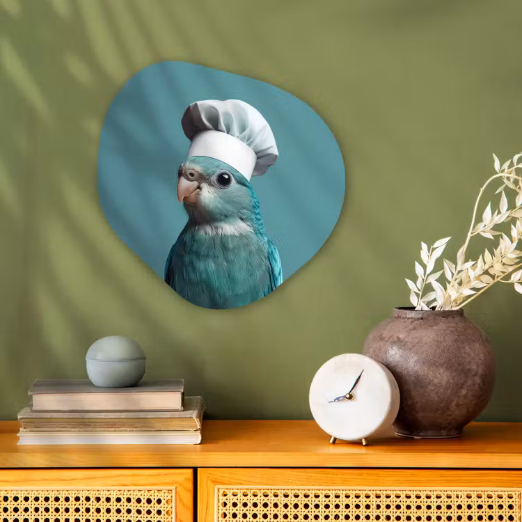 Organisch schilderij - Forex - Parkiet - Vogel - Koksmuts - Cute — 2