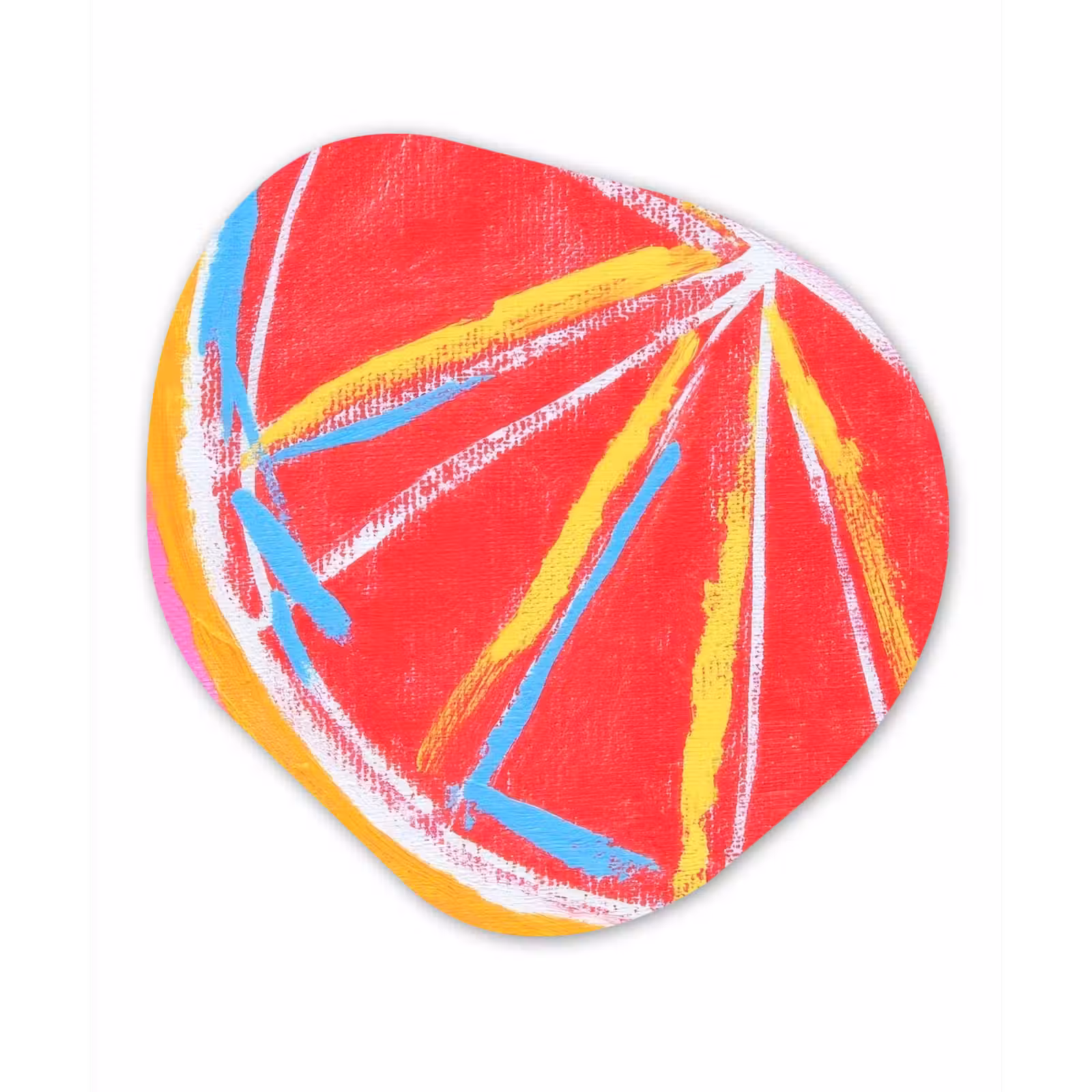 Organisch schilderij - Forex - Grapefruit - Geschilderd - Roze - Strepen — 1