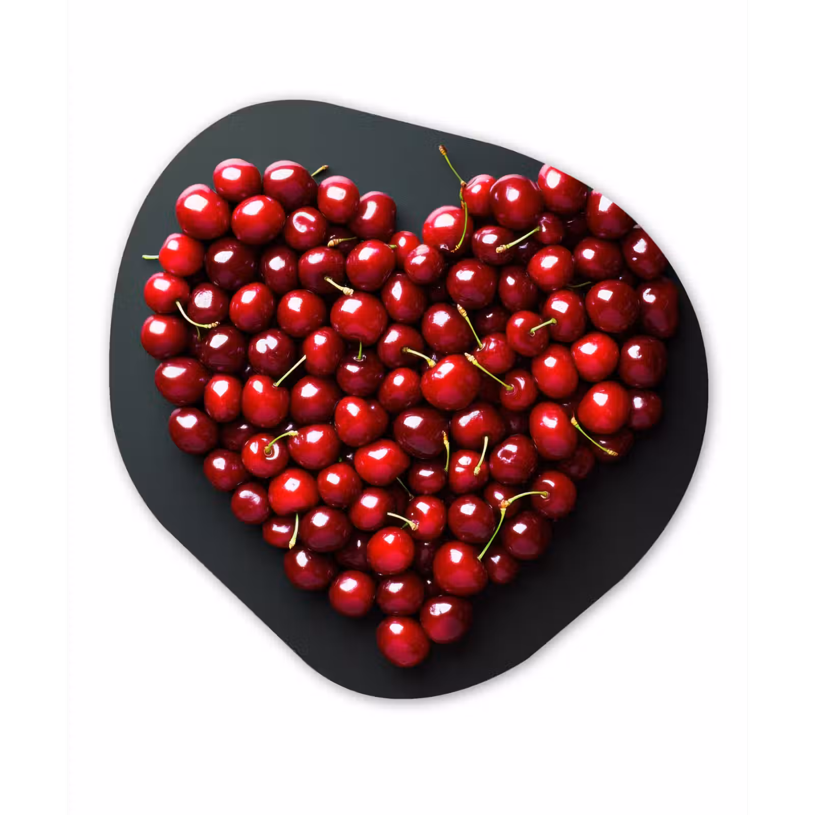 Organisch schilderij - Forex - Kersen - Hart - Rood - Zwart — 1