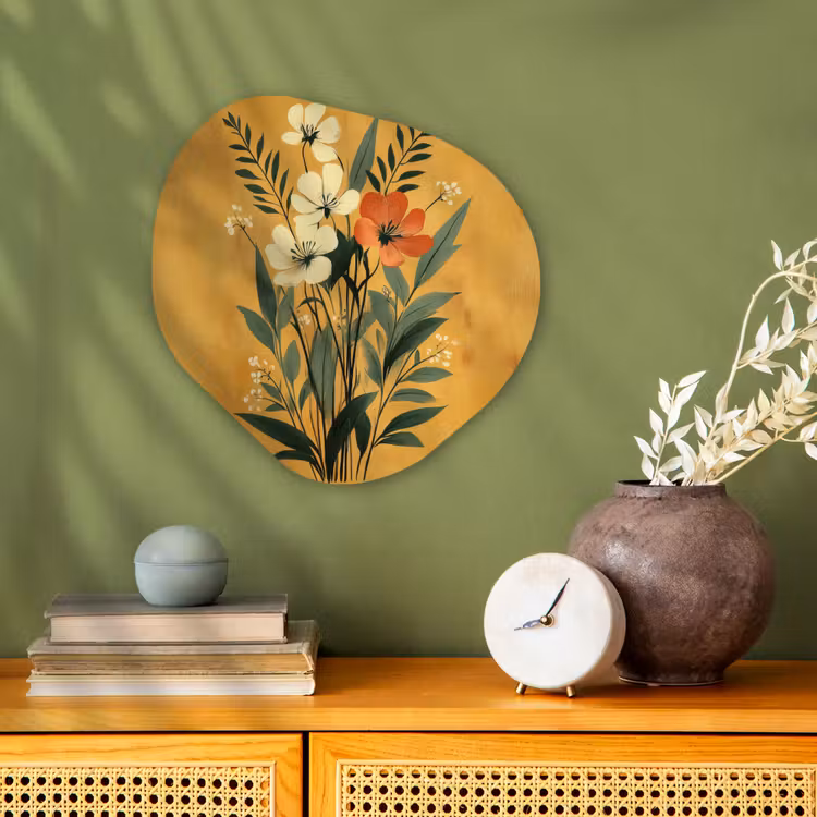 Organisch schilderij - Forex - Bladeren - Boeket - Bloemen - Geel — 2