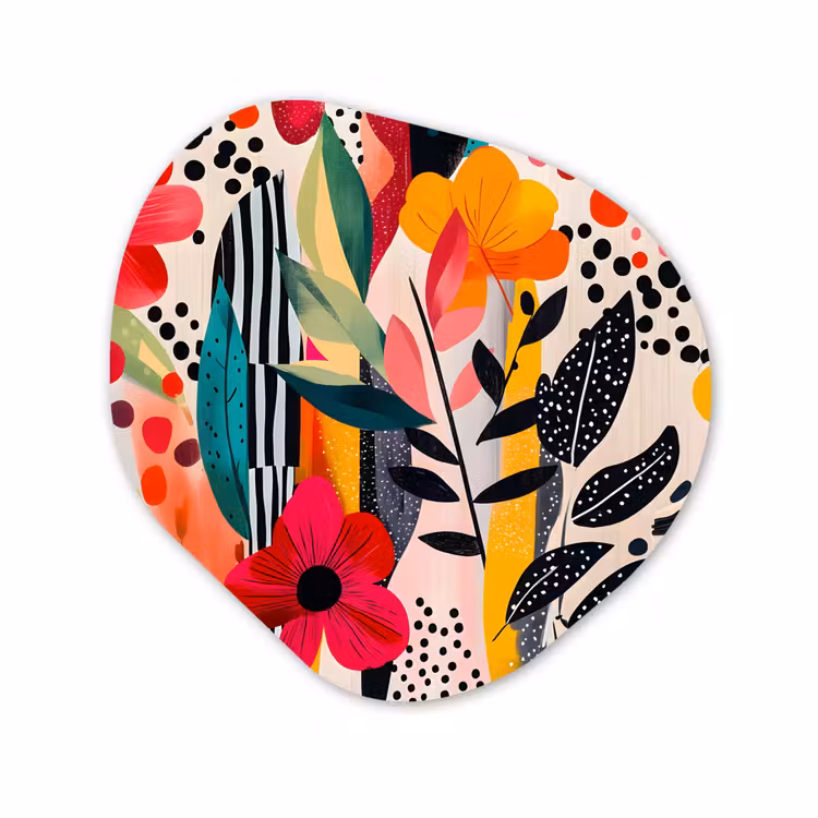 Organisch schilderij - Forex - Bloemen - Bladeren - Abstract - Kleurrijk — 1