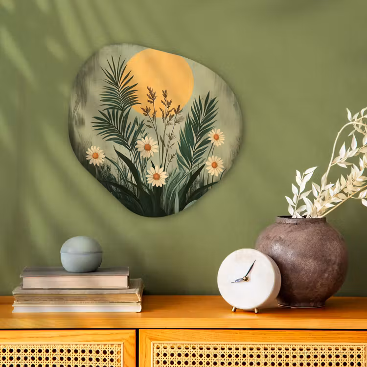 Organisch schilderij - Forex - Bloemen - Bladeren - Zon - Groen — 2