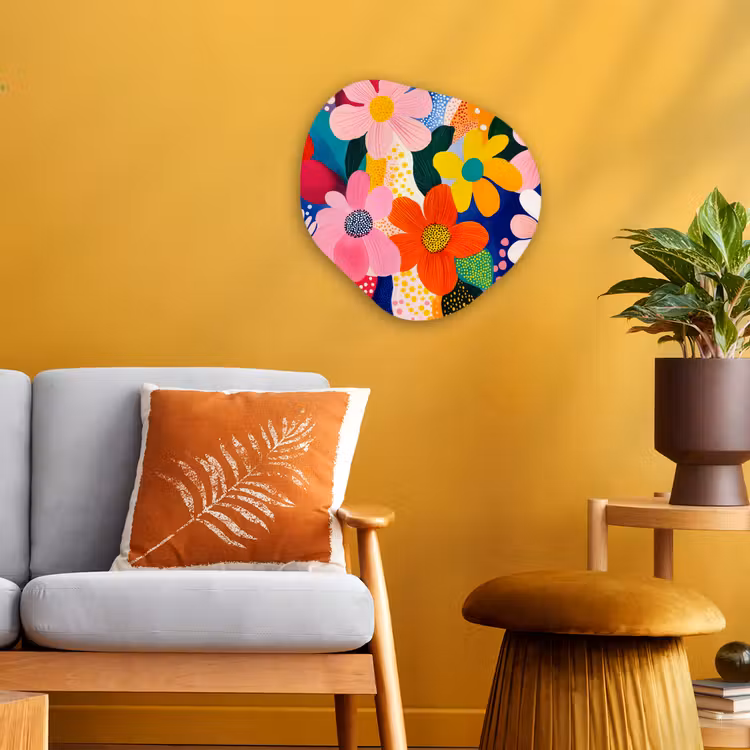 Organisch schilderij - Forex - Bloemen - Kleurrijk - Stippen — 3