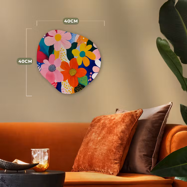 Organisch schilderij - Forex - Bloemen - Kleurrijk - Stippen — 4