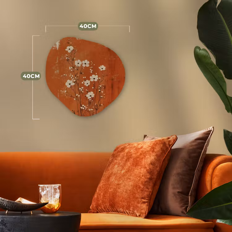 Organisch schilderij - Forex - Bloemen - Wit - Subtiel - Roestkleur — 4