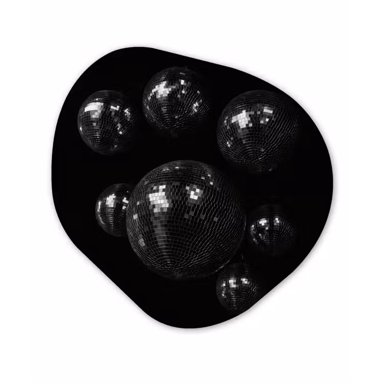 Organisch schilderij - Forex - Discoballen - Minimalistisch - Zwart — 1