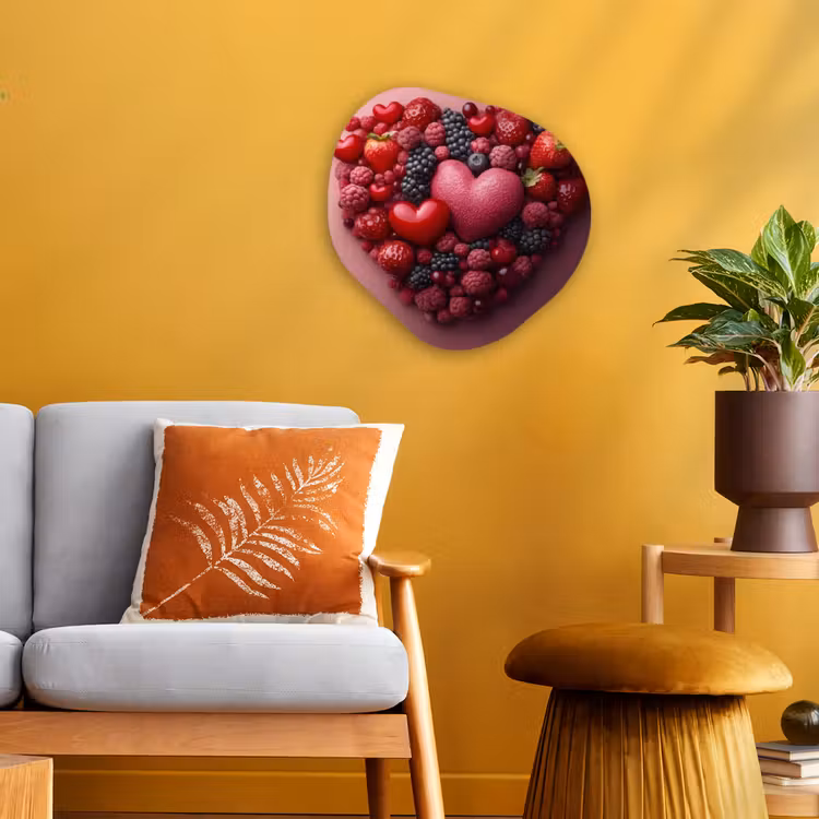 Organisch schilderij - Forex - Fruit - Hartjes - Aardbeien - Frambozen - Bosbessen — 3