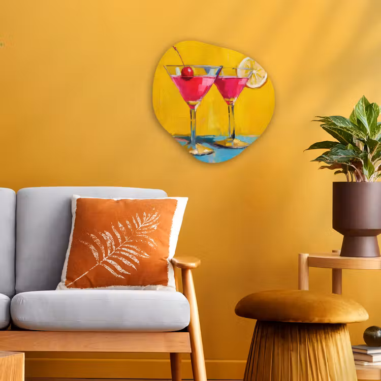 Organisch schilderij - Forex - Glazen - Cocktail - Citroen - Kers — 3