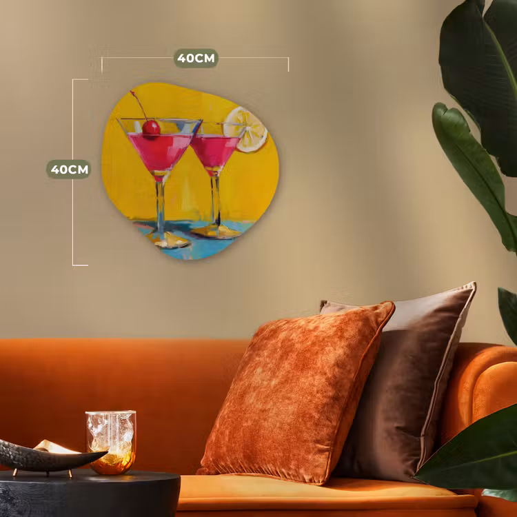 Organisch schilderij - Forex - Glazen - Cocktail - Citroen - Kers — 4