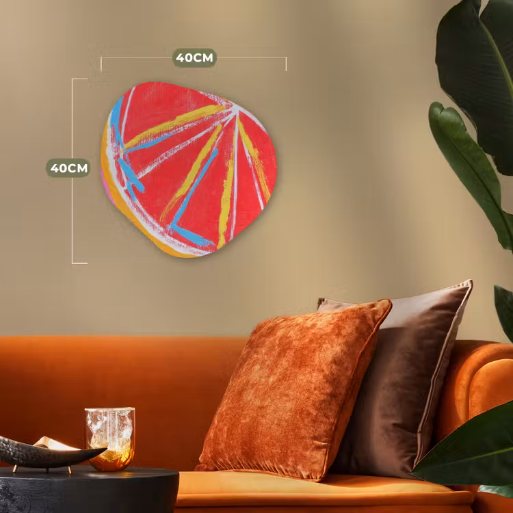 Organisch schilderij - Forex - Grapefruit - Geschilderd - Roze - Strepen — 4