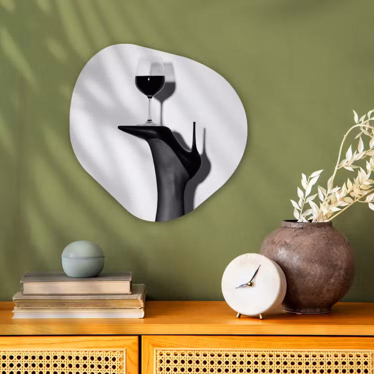 Organisch schilderij - Forex - Hak - Wijn - Minimalistisch - Zwart — 2
