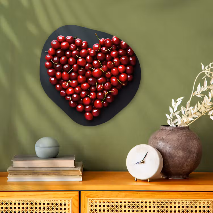 Organisch schilderij - Forex - Kersen - Hart - Rood - Zwart — 2