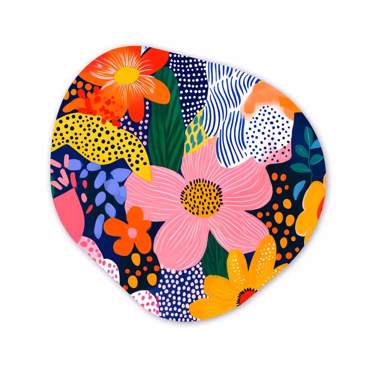 Organisch schilderij - Forex - Kleurrijk - Bloemen - Abstract - Stippen — 1