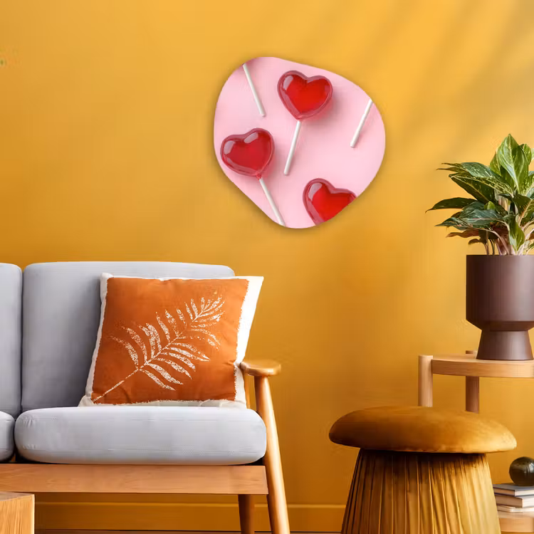 Organisch schilderij - Forex - Lollies - Hartjes - Roze — 3
