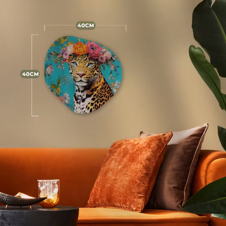 Organisch schilderij - Forex - Luipaard - Bloemen - Kroon — 4