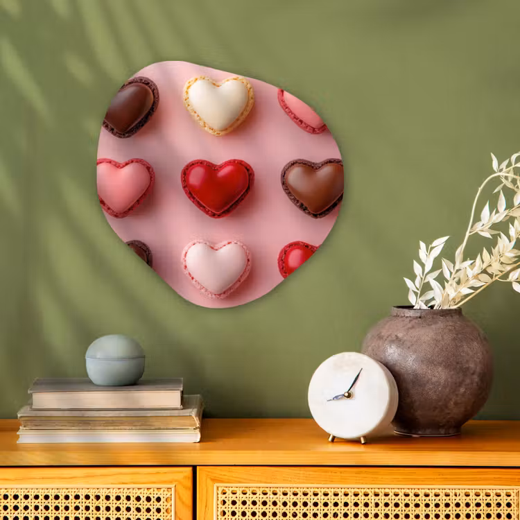Organisch schilderij - Forex - Macarons - Hartjes - Kleurrijk - Roze — 2