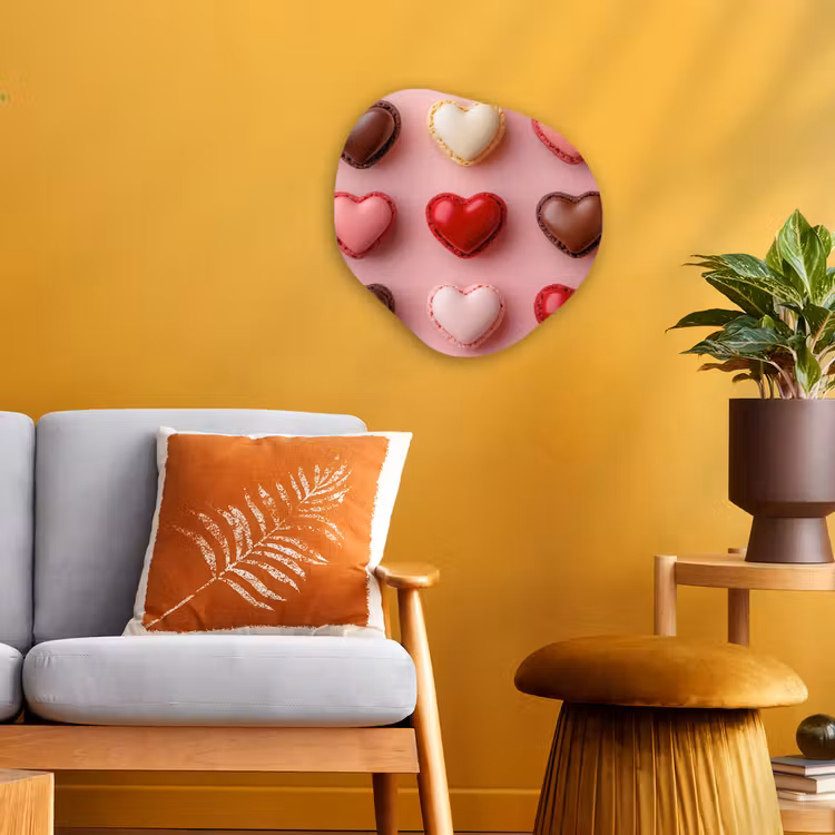 Organisch schilderij - Forex - Macarons - Hartjes - Kleurrijk - Roze — 3