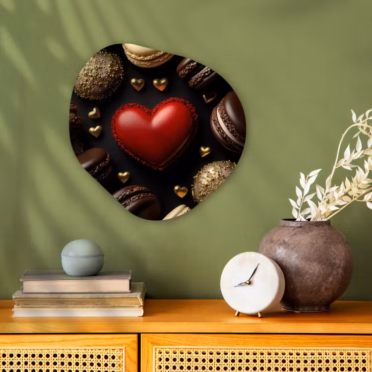 Organisch schilderij - Forex - Macarons - Rood - Hart — 2