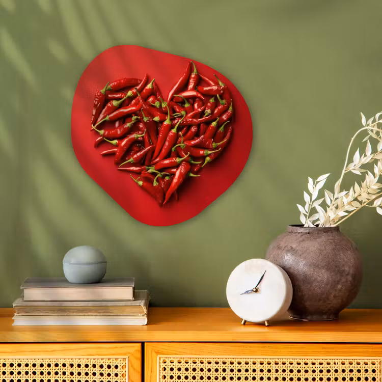 Organisch schilderij - Forex - Pepers - Rood - Hart — 2
