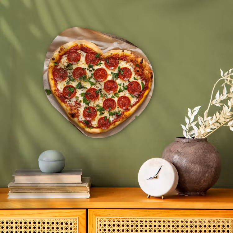 Organisch schilderij - Forex - Pizza - Hart - Pepperoni - Tomaat — 2