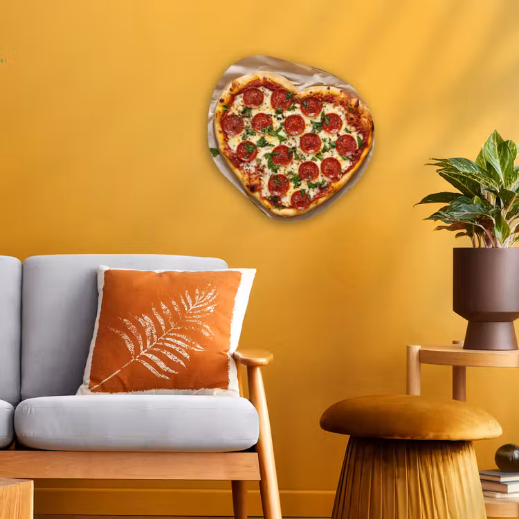 Organisch schilderij - Forex - Pizza - Hart - Pepperoni - Tomaat — 3