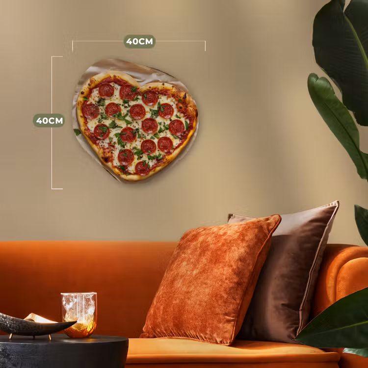 Organisch schilderij - Forex - Pizza - Hart - Pepperoni - Tomaat — 4