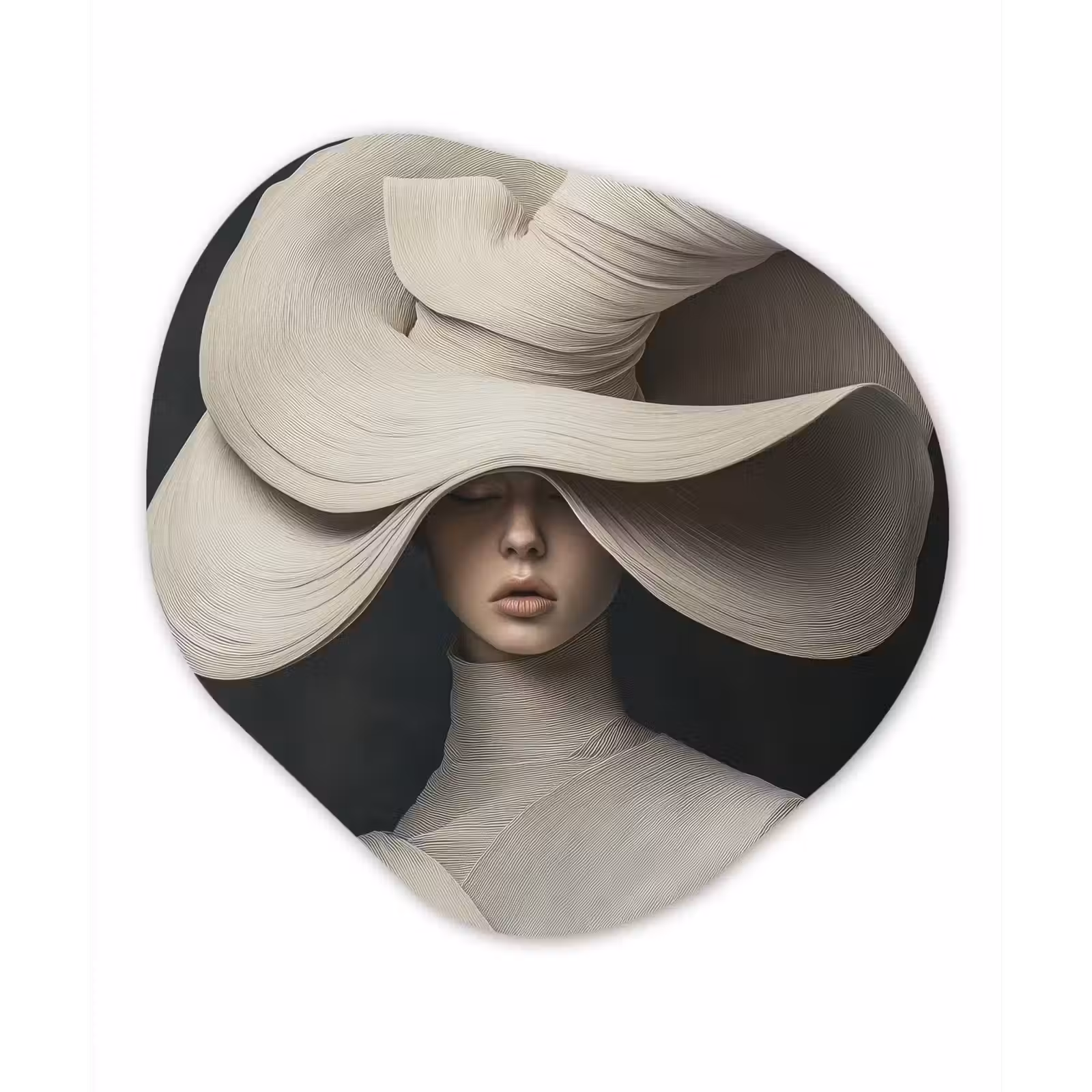 Organisch schilderij - Forex - Modern - Vrouw - Hoed — 1