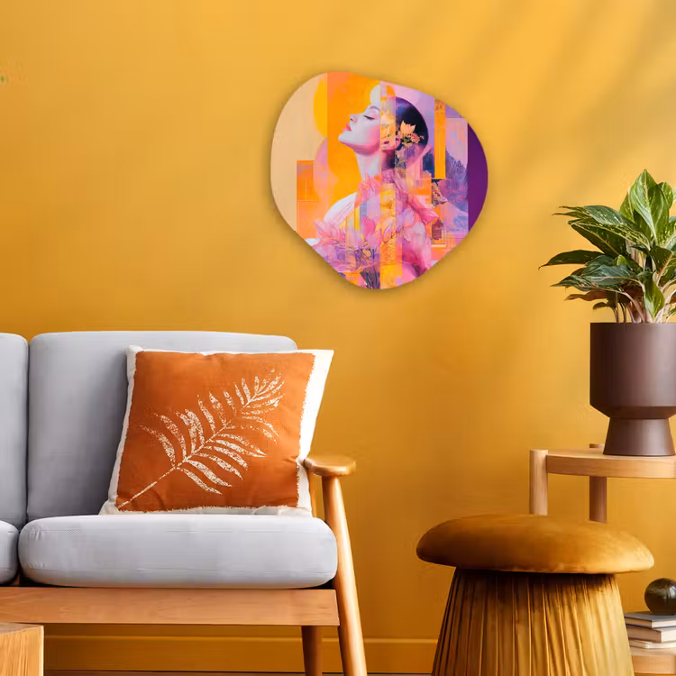 Organisch schilderij - Forex - Abstract - Portret - Vrouw - Kleurrijk — 3