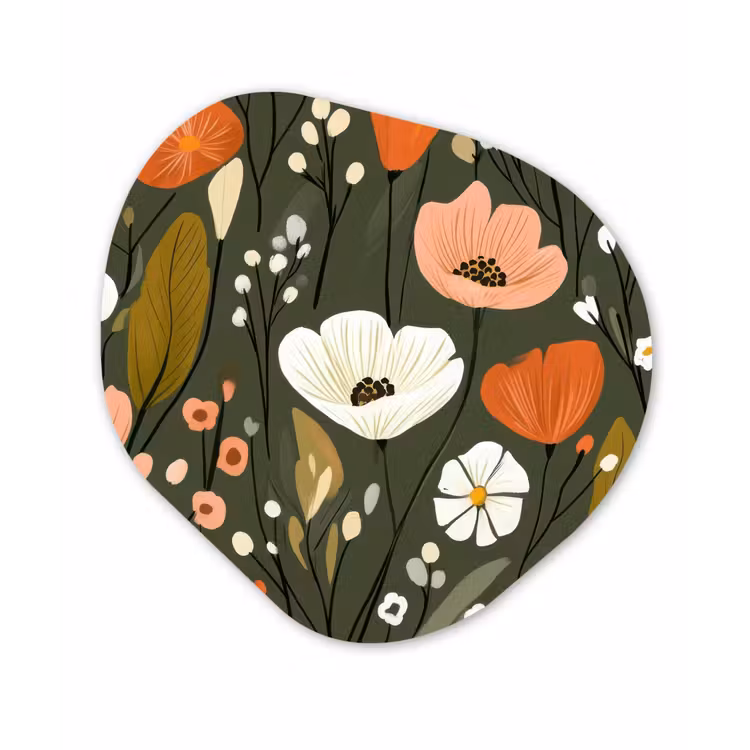Organisch schilderij - Forex - Bloemen - Illustratie - Groen — 1