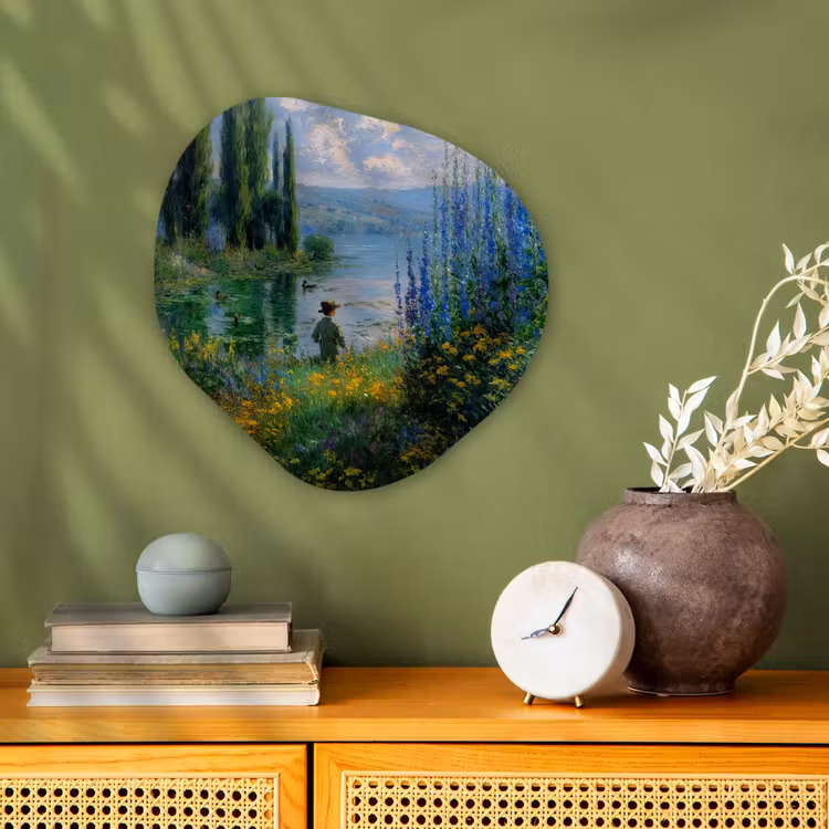Organisch schilderij - Forex - Bloemen - Meer - Bergen - Groen — 2