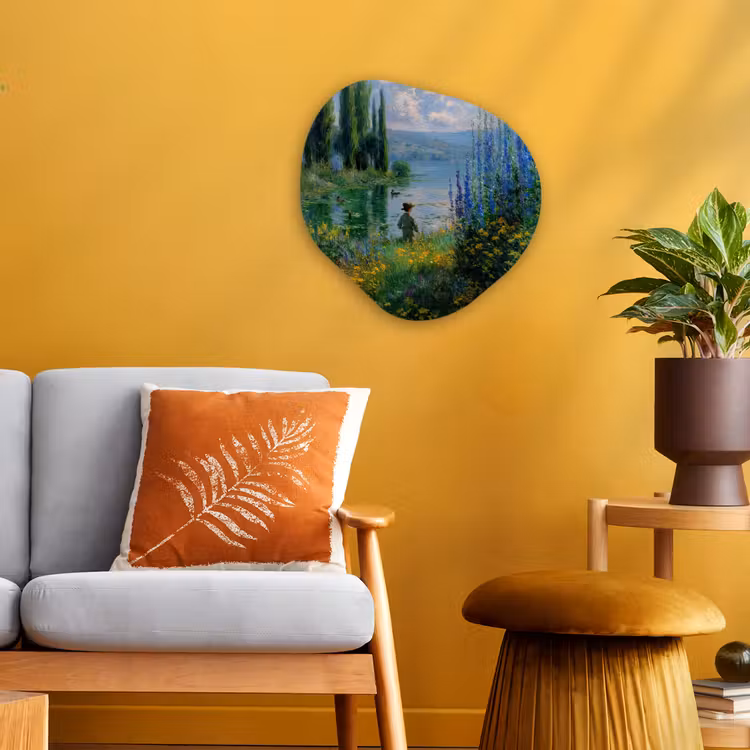 Organisch schilderij - Forex - Bloemen - Meer - Bergen - Groen — 3