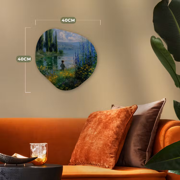 Organisch schilderij - Forex - Bloemen - Meer - Bergen - Groen — 4