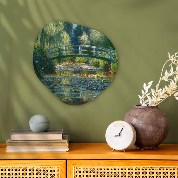 Organisch schilderij - Forex - Brug - Hout - Vijver - Waterlelies — 2