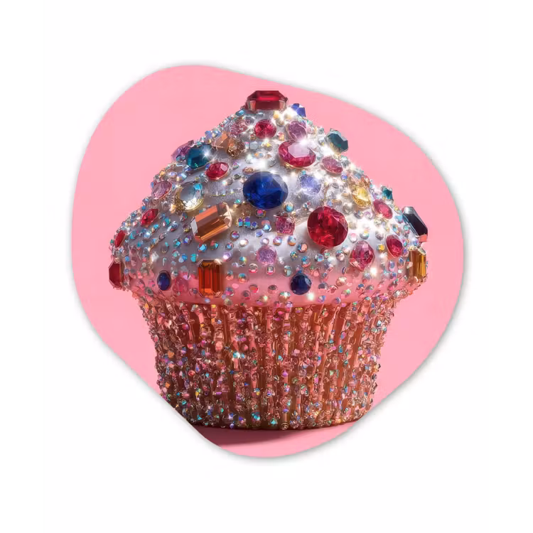 Organisch schilderij - Forex - Cupcake - Kleurrijk - Edelstenen — 1