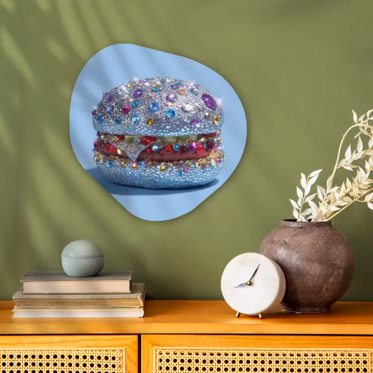 Organisch schilderij - Forex - Glitters - Hamburger - Blauw — 2