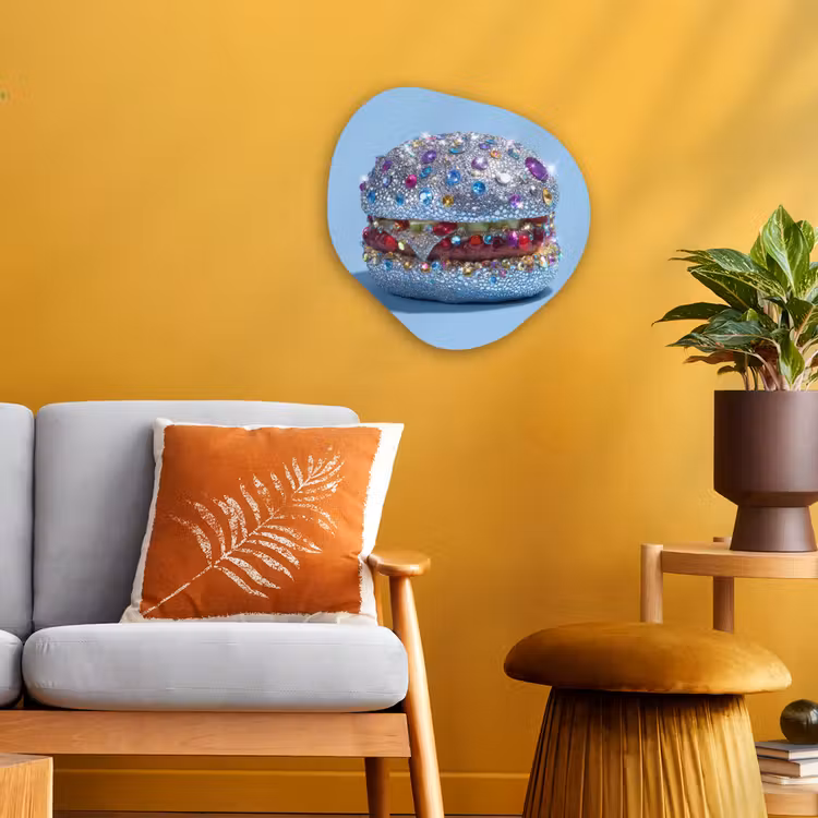 Organisch schilderij - Forex - Glitters - Hamburger - Blauw — 3