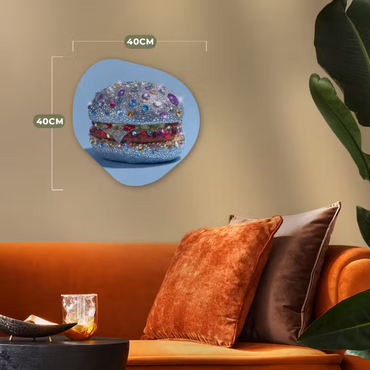 Organisch schilderij - Forex - Glitters - Hamburger - Blauw — 4