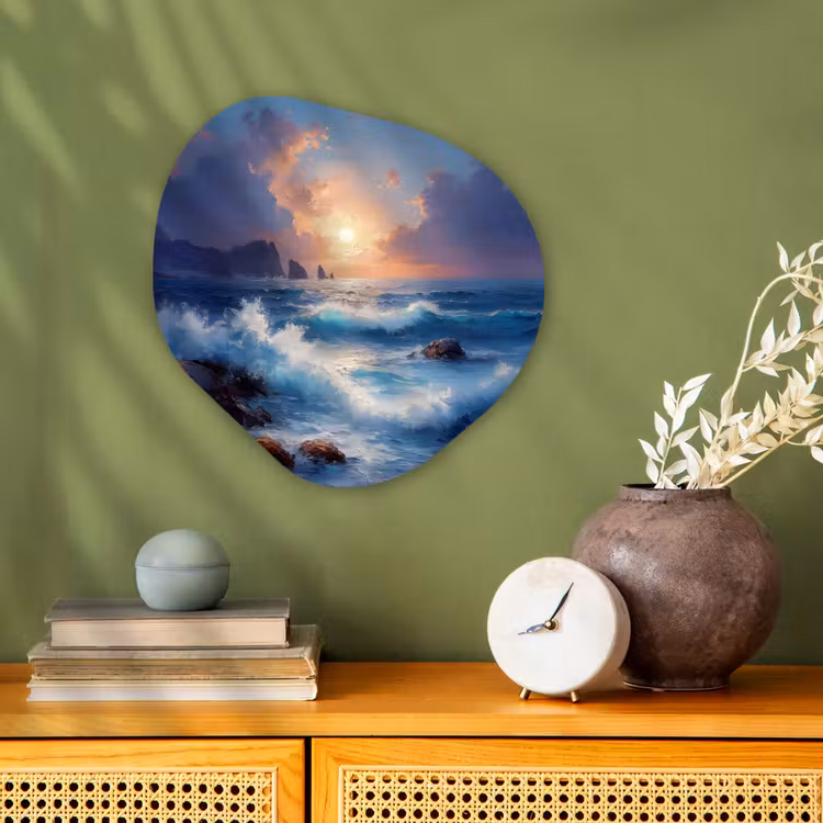 Organisch schilderij - Forex - Golven - Zee - Kleurrijk - Rotsen — 2