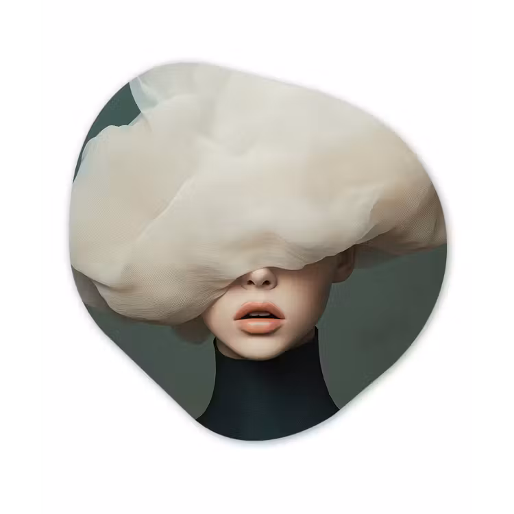 Organisch schilderij - Forex - Hoed - Vrouw - Beige — 1