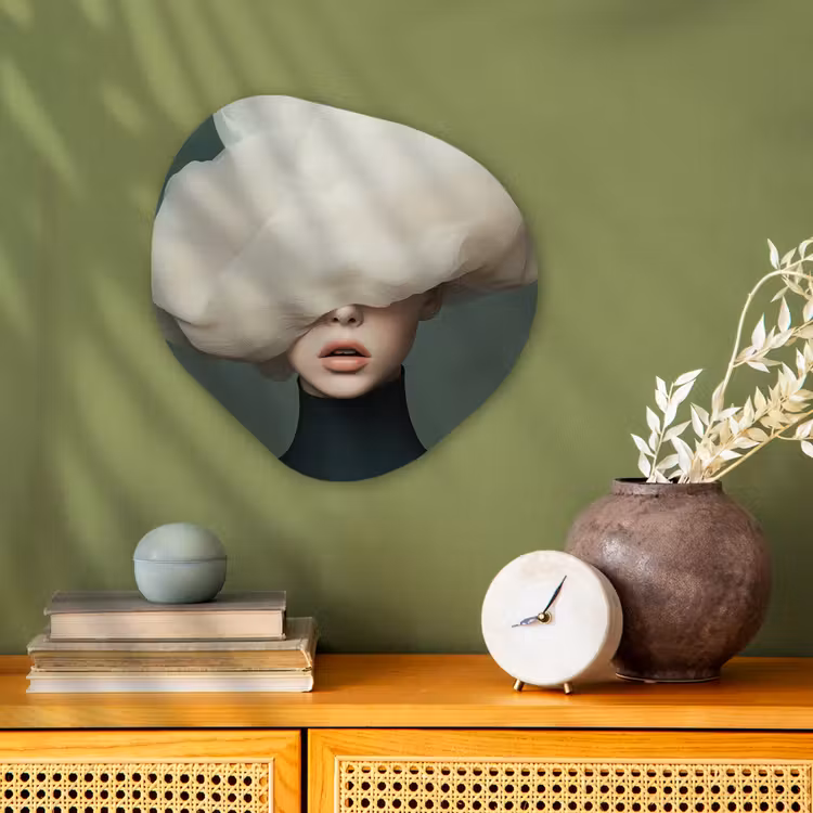 Organisch schilderij - Forex - Hoed - Vrouw - Beige — 2
