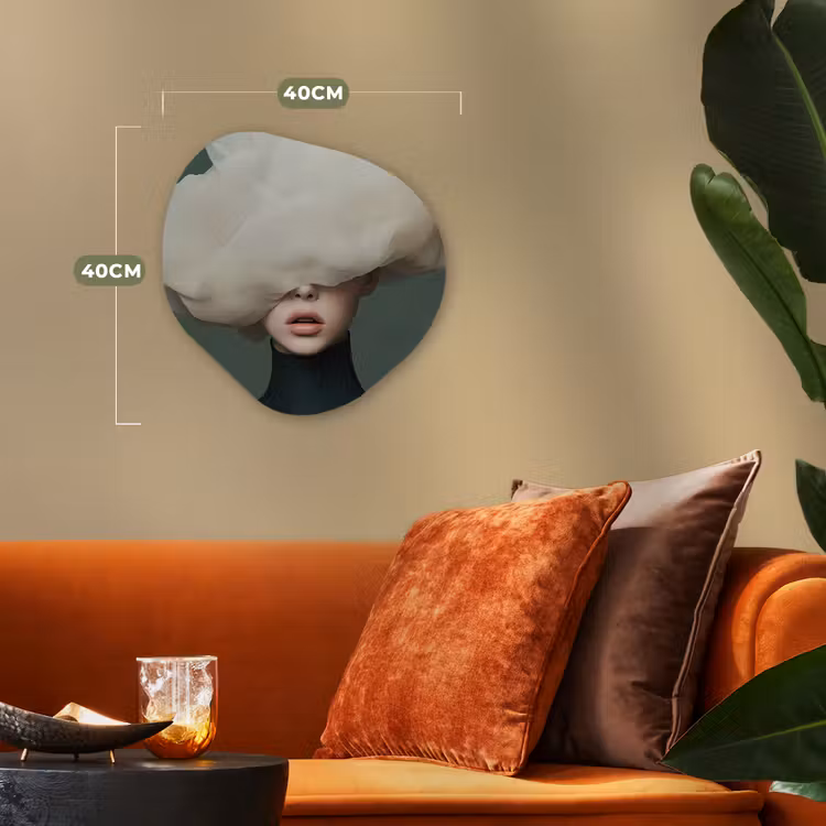 Organisch schilderij - Forex - Hoed - Vrouw - Beige — 4