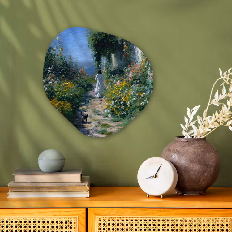 Organisch schilderij - Forex - Kat - Vrouw - Bloemen - Huis — 2