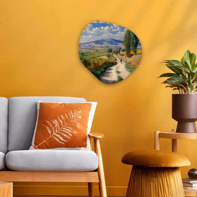 Organisch schilderij - Forex - Mensen - Wandelen - Zandpad - Velden — 3