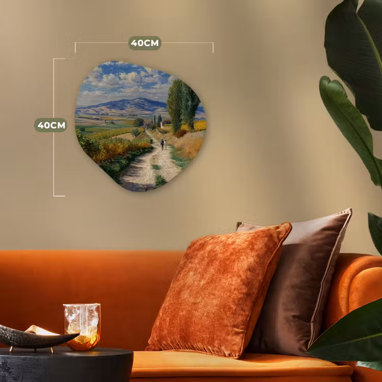 Organisch schilderij - Forex - Mensen - Wandelen - Zandpad - Velden — 4