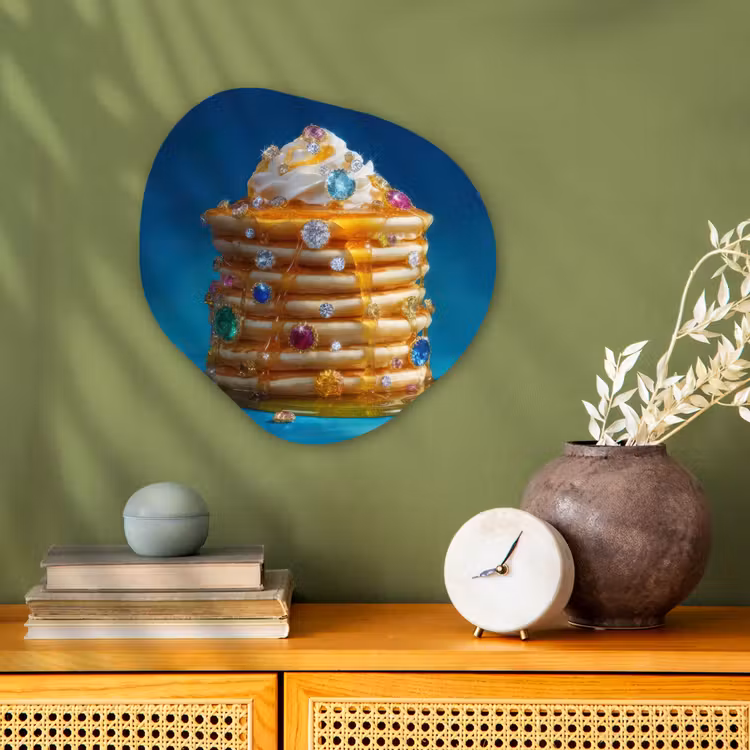 Organisch schilderij - Forex - Pannenkoeken - Steentjes - Glitter - Slagroom — 2